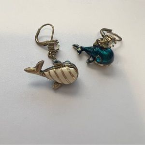 Betsey Johnson whale earrings